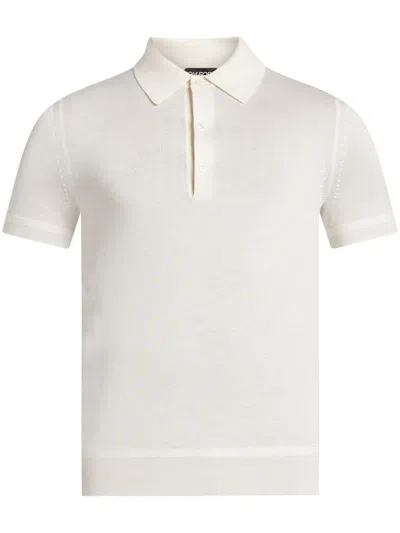 Tom Ford Short Sleeve Polo Shirt In Neutrals