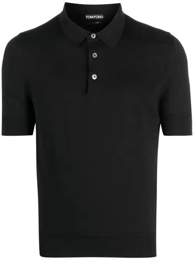 Tom Ford Short-sleeve Polo Shirt In Black