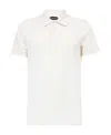 Tom Ford White Polo Shirt With Classic Collar In Cotton Blend Man In White
