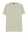 Tom Ford Cotton Blend Melange Crew Neck T-shirt Clothing In White