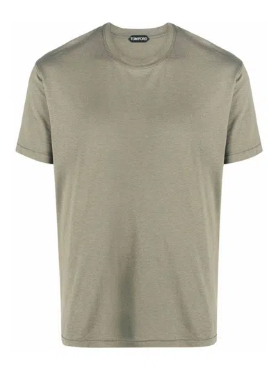 Tom Ford Crew-neck Short-sleeve T-shirt In Green