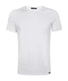 Tom Ford Logo Round Collar Short-sleeved T-shirt In White