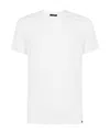 Tom Ford Mens White Brand-embroidered Crewneck Cotton-blend T-shirt In White