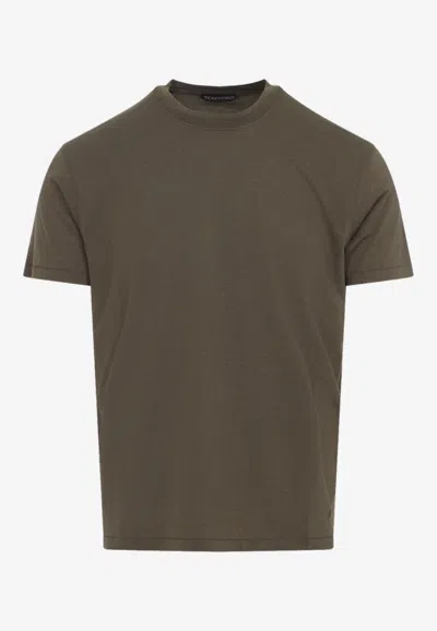 Tom Ford Short-sleeved Crewneck T-shirt In Green