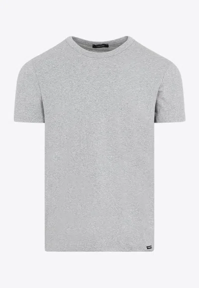 Tom Ford Short-sleeved Crewneck T-shirt In Grey