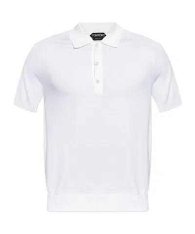 Tom Ford Short Sleeve Polo Shirt In White