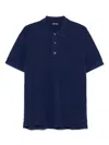 Tom Ford Front Button Placket Navy Blue Polo Shirt In Blue