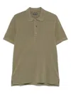 Tom Ford Ribbed Collar Polo Shirt With Side Slits In Neutral