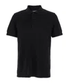 Tom Ford Black Short-sleeves Polo In Cotton Piquet Jersey Man