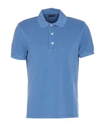 Tom Ford Short-sleeved Polo Shirt In Blue