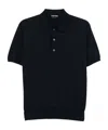 Tom Ford Midnight Cotton Blend Polo In Black