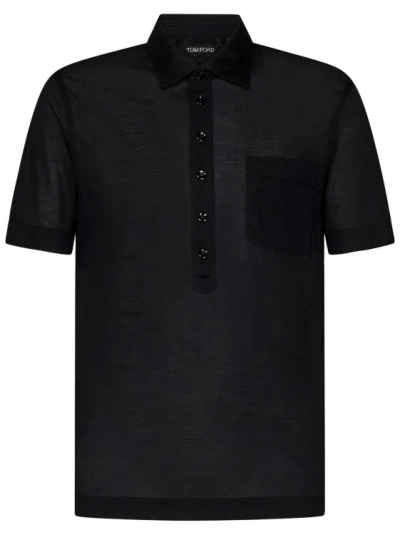 Tom Ford Short-sleeved Polo Shirt In Black