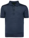Tom Ford Blue Polo T-shirt With Embroidered Tone On Tone Logo In Cotton Man In Blue