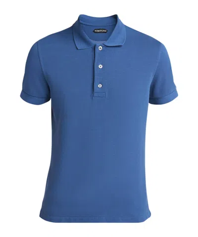 Tom Ford Short-sleeved Polo Shirt In Blue