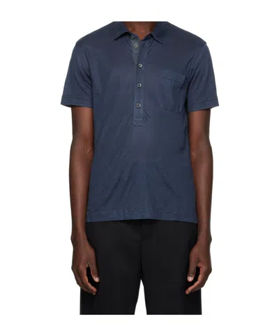 Tom Ford Short-sleeved Polo Shirt In Blue