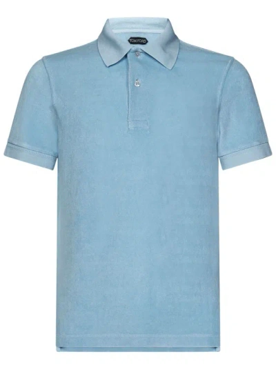 Tom Ford Short-sleeved Polo Shirt In Blue