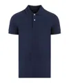 Tom Ford Blue Polo T-shirt With Embroidered Tone On Tone Logo In Cotton Man In Blue