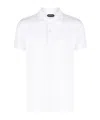Tom Ford White Polo Shirt With Classic Collar In Cotton Blend Man In White