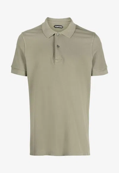 Tom Ford Short-sleeved Polo T-shirt In Khaki