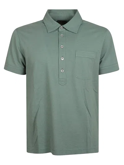 Tom Ford Short-sleeved Polo With Classic Collar In Green