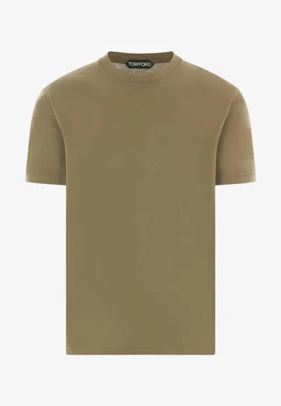 Tom Ford Crew-neck Short-sleeve T-shirt In Nude