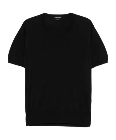 Tom Ford Short-sleeved Sweater In Black