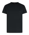 Tom Ford Black Basic Crewneck T-shirt With Tonal Stitching In Cotton Blend Man