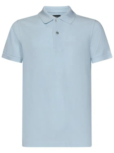 Tom Ford Short-sleeved Tennis Polo Shirt In Blue