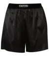 Tom Ford Stretch Silk Satin Boxer Shorts In Black