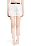 Tom Ford Stretch Silk Satin Boxer Shorts In White