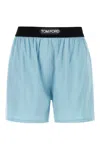 Tom Ford Silk Satin Pj Shorts In Blue
