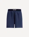 Tom Ford Silk Shorts With Elasticated Waistband And Satin Finish In Blue