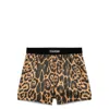 Tom Ford Satin Boxer Shorts In Brown