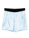 Tom Ford Stretch Silk Satin Pj Shorts In Blue