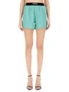 Tom Ford Women's Satin Shorts In Green
