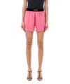 Tom Ford Velvet-trimmed Silk-blend Satin Shorts In Pink