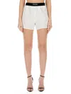 Tom Ford Stretch Silk Satin Boxer Shorts In Powder