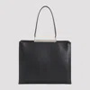 Tom Ford Rectangular Smooth Goat Leather Handbag With Polished Metallic Accent In Black