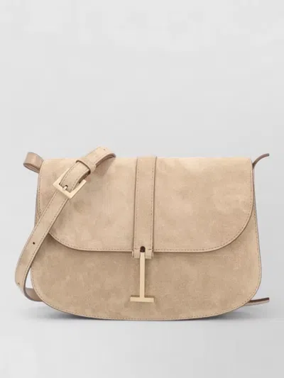 Tom Ford Shoulder Bag Front Flap Gold Tone Hardware In Brown