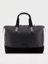 Tom Ford Leather Duffle Bag With Suede Inserts And Logo Patch In Black