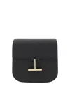 Tom Ford Tara Medium Leather Saddle Crossbody Bag In Black