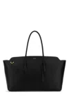 Tom Ford Leather Shopping Bag With Top Handles And Gold-tone Hardware In Black