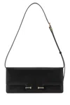 Tom Ford Black Crossbody Bag With Adjustable Shoulder Strap And T Plaque Closure In Grained Leather Woman In Black