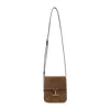 Tom Ford Mini Leather-trimmed Suede Shoulder Bag In Brown
