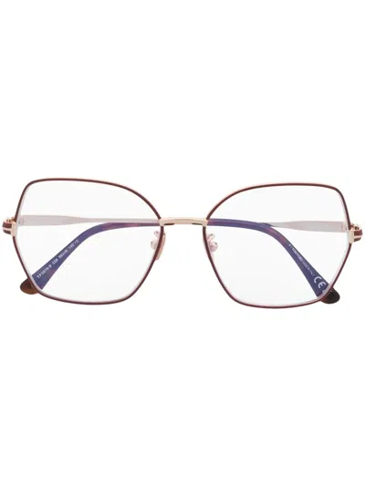 Tom Ford Side Logo-plaque Detail Glasses In Gold