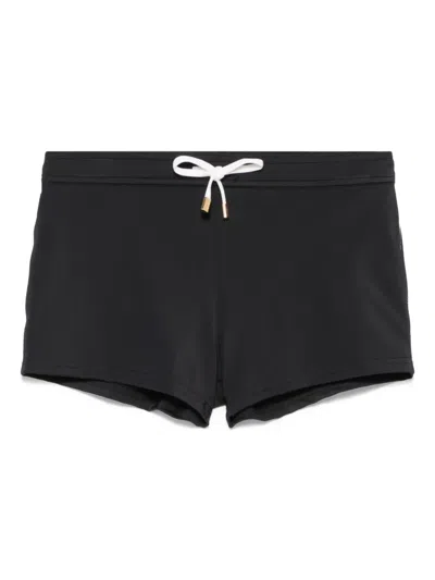 Tom Ford Side-stripe Swim Shorts In Black