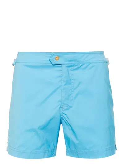 Tom Ford Side-stripe Swim Shorts In Blue