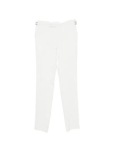 Tom Ford Side-adjuster Pressed-crease Trousers In White