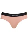 Tom Ford Signature Boy Short Beige Briefs With Logo Waistband In Stretch-jersey Woman In Pink