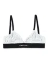 Tom Ford Classic Triangle Signature Bra With Adjustable Straps In White